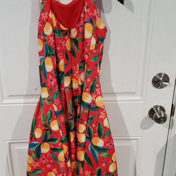 Petite Printed Cutout Halter Dress - Picture 3 of 5